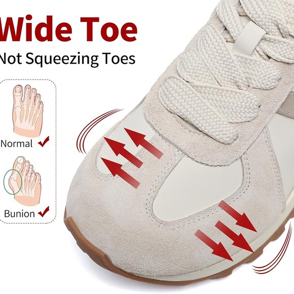 NWT SOMILISS Sneakers for Womens Wide Toe Box Design Size40  Beige - Picture 9 of 12